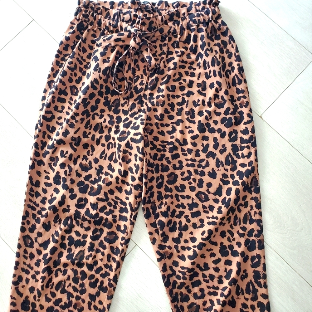 Wide Leg Dynamite Leopard Print Pants